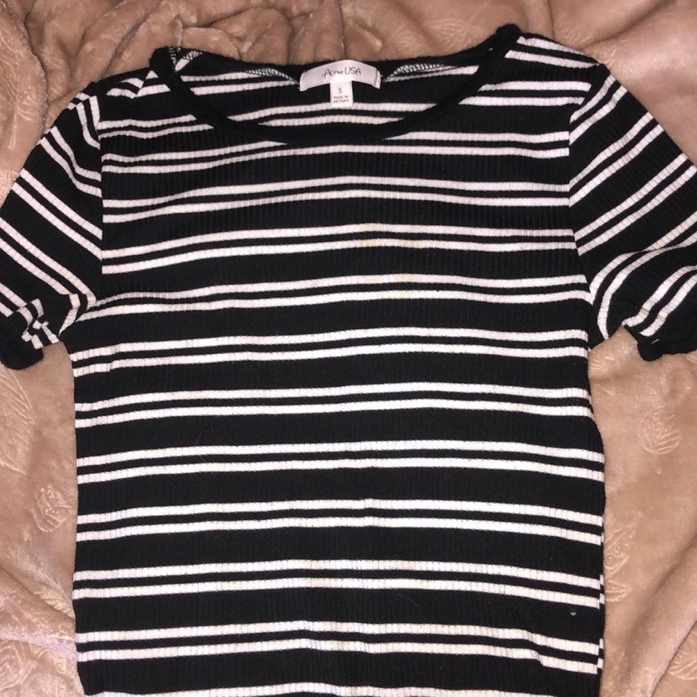 black and white tight fitting tee